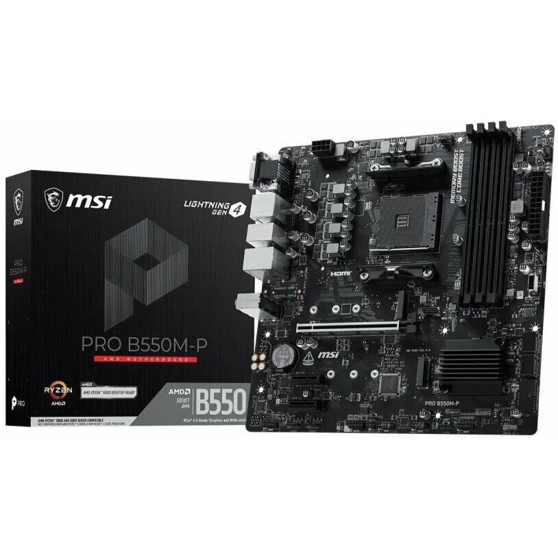 MSI Motherboard PRO B550M-P AM4 4DDR4