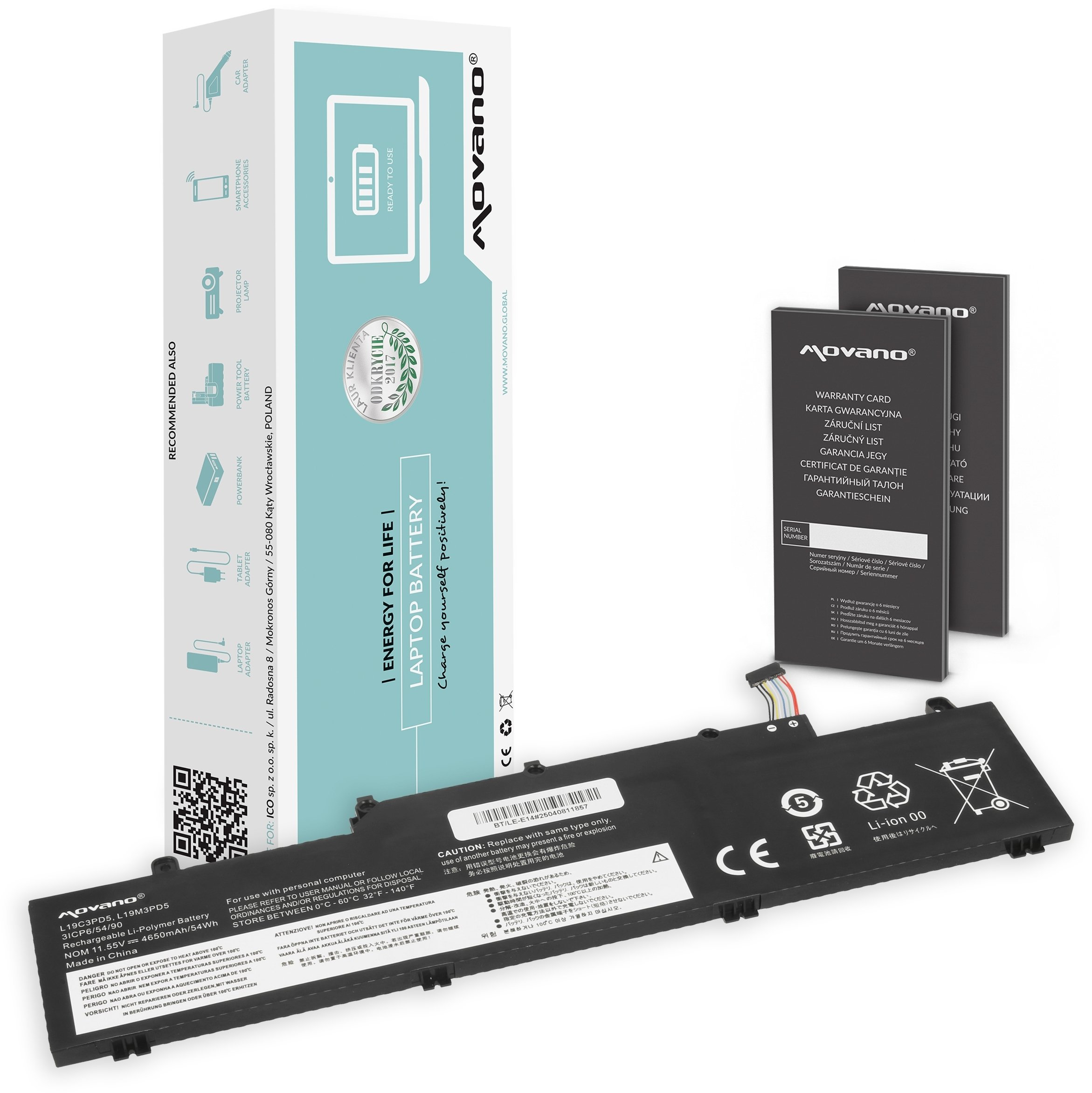 Movano Battery L19M3PD5 L19C3PD5 L19D3PD5 Lenovo