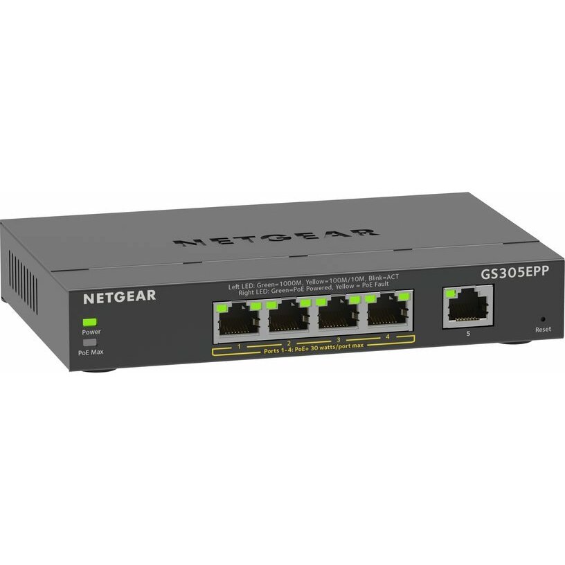 NETGEAR GS305EPP PoE  4 Port Gigabit