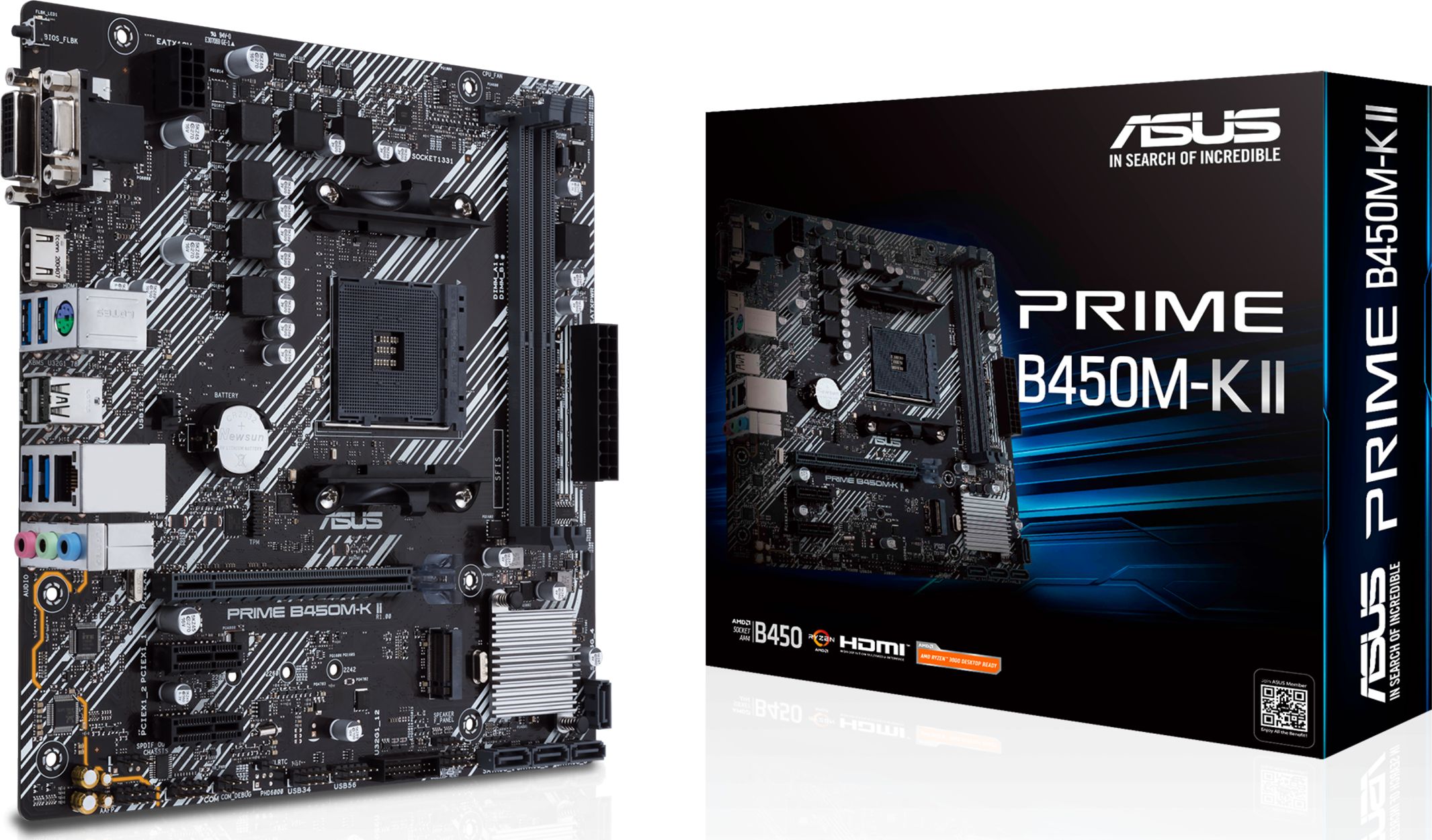 ASUS Prime B450M-K II Motherboard, AM4