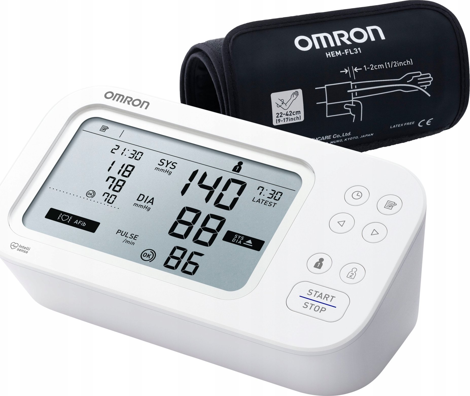 Omron M6 Comfort AFib White |
