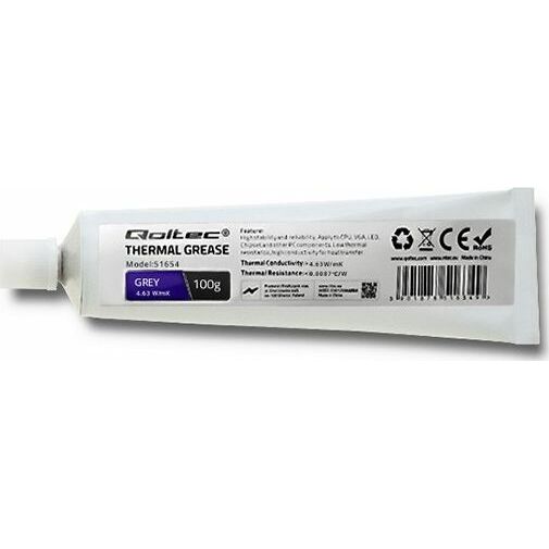 Pasta termoprzewodząca Qoltec Grey 100g (51654)