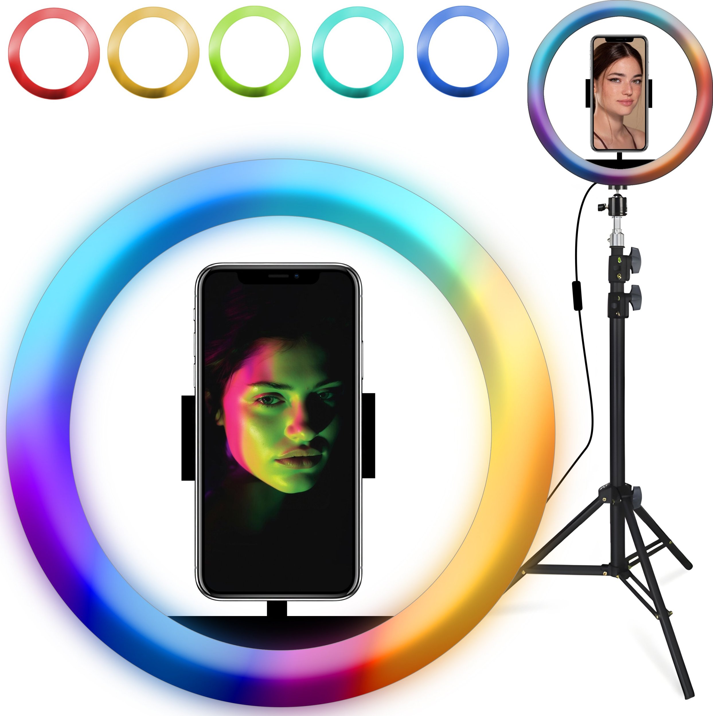 Lampa pierścieniowa Retoo LAMPA PIERŚCIENIOWA RGB