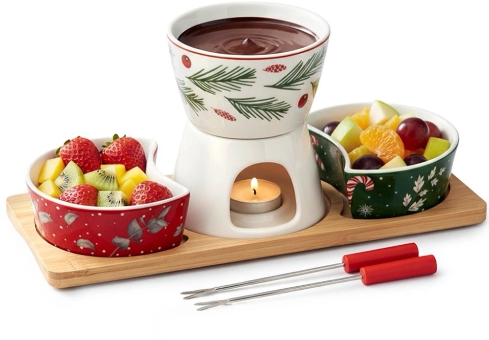 Excellent Houseware Zestaw do fondue porcelanowy