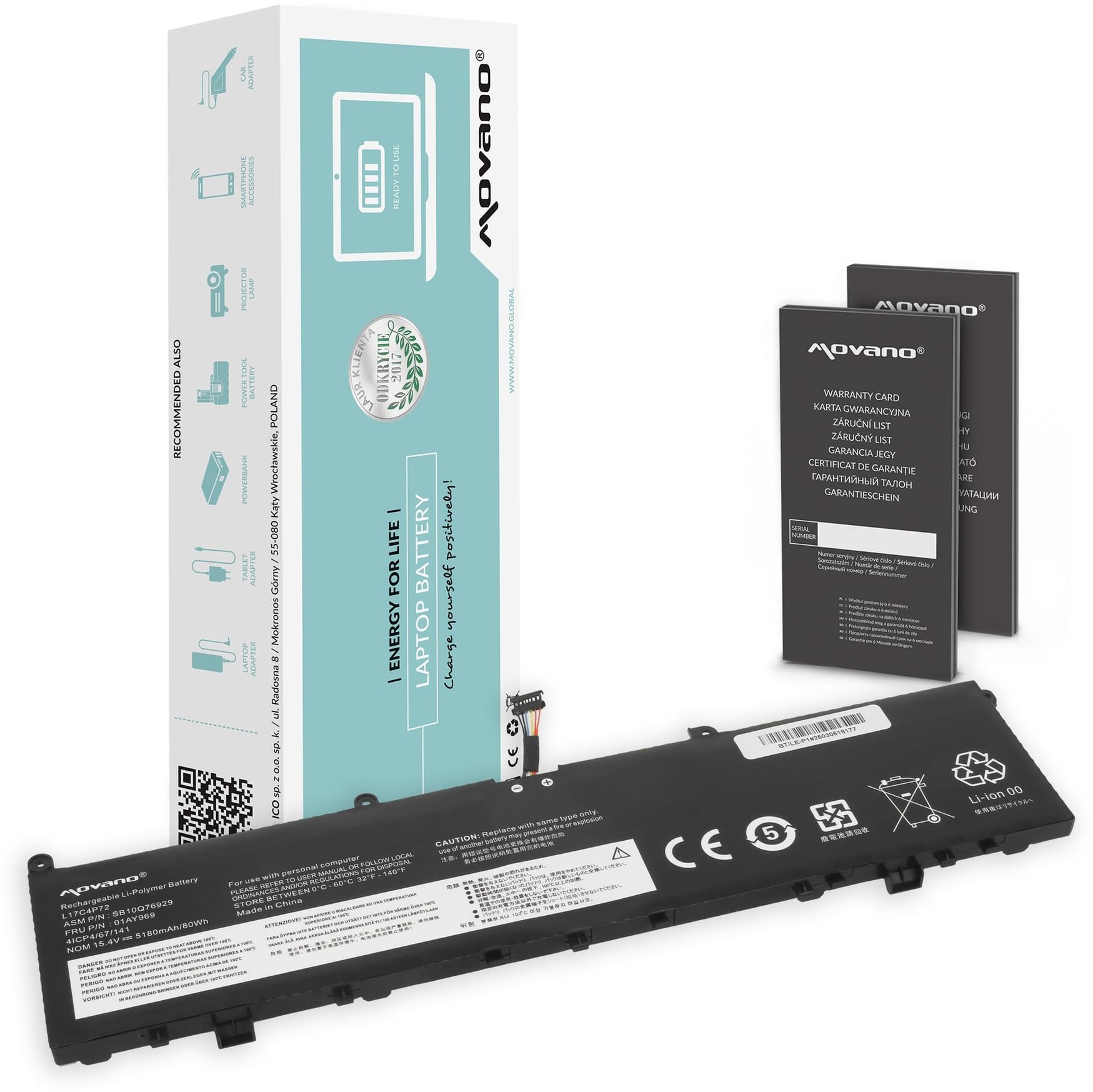 Movano Battery L17C4P72 L17M4P72 Lenovo ThinkPad