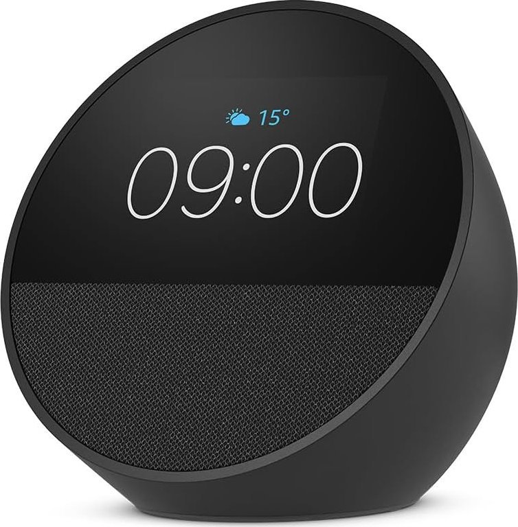Amazon Echo Spot (2024) with clock