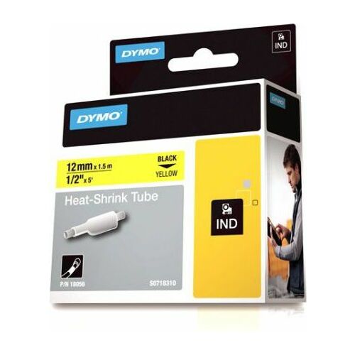 Dymo Rurka termokurczliwa, żółta 12mm 18056