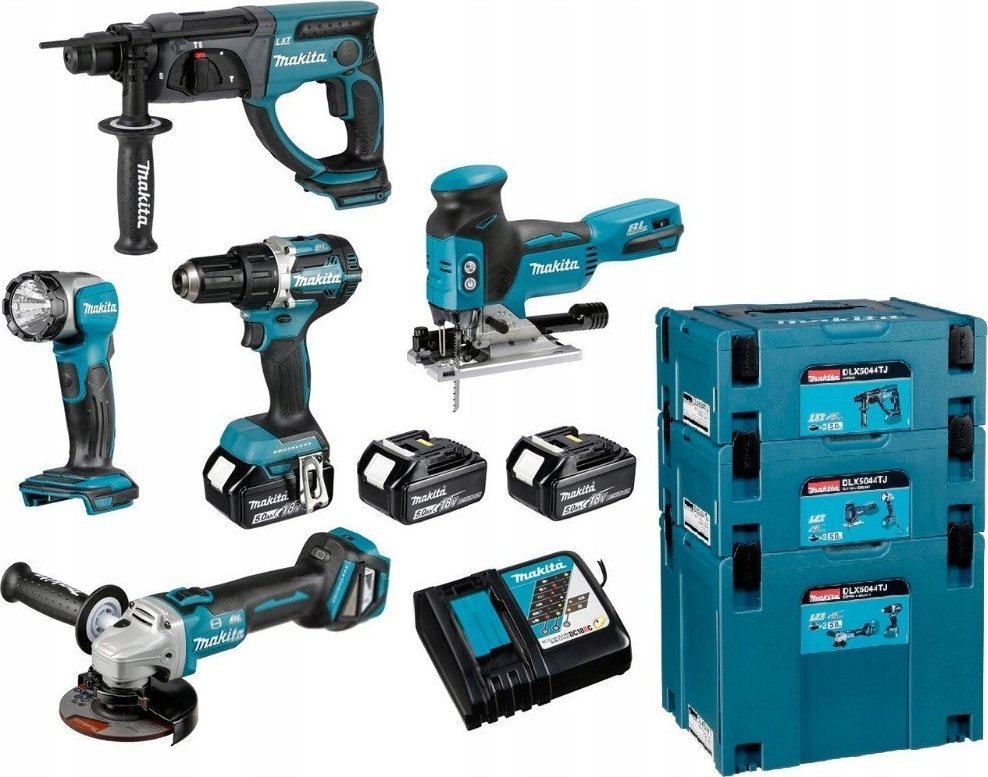 Makita ZESTAW COMBO 18V DDF484+DGA513+DHR202+DJV181+DML802 |