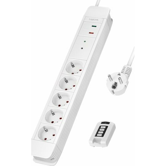 LogiLink 5 sockets 1.5m white