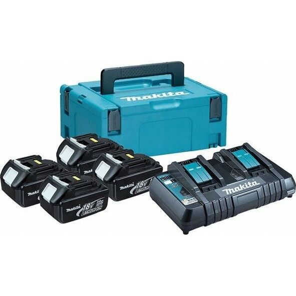 Makita zestaw zasilający 18V MAKPAC, BL1830Bx4+DC18RD