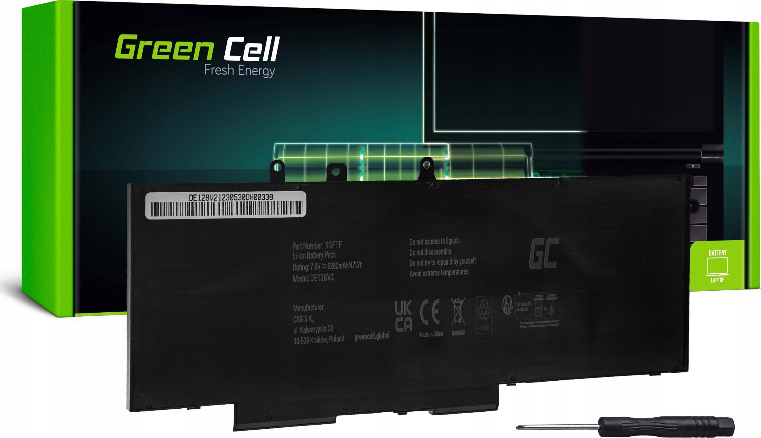 Green Cell 93FTF GJKNX for Dell