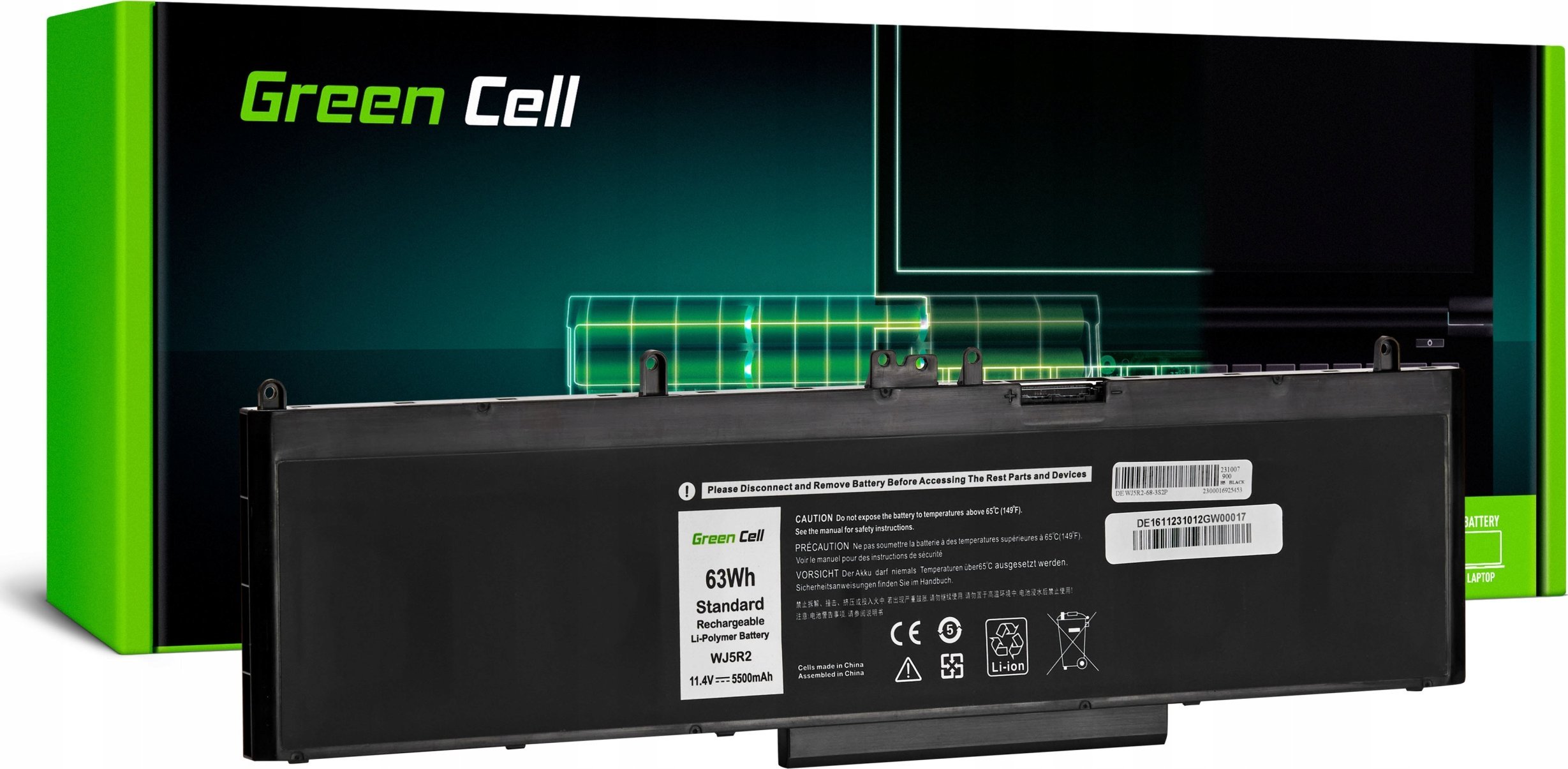 Green Cell  WJ5R2 04F5YV do Dell