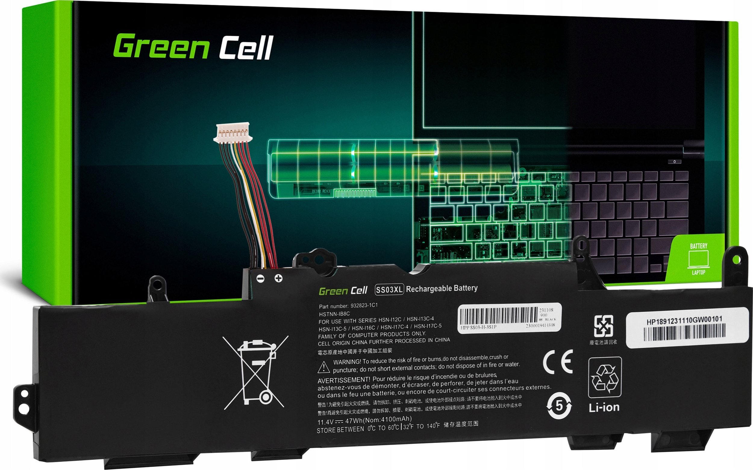 Green Cell Notebook battery SS03XL 11