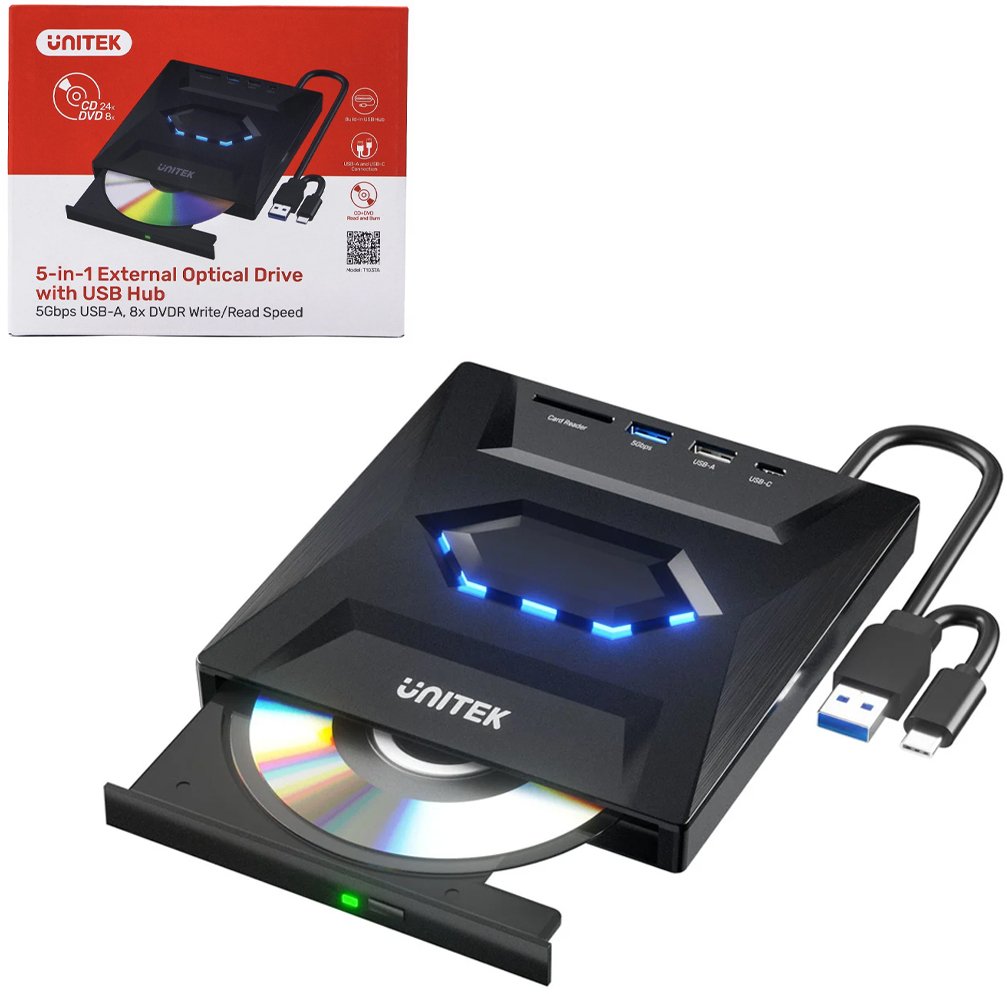 Unitek Unitek External DVD/CD Burner, 5Gbps