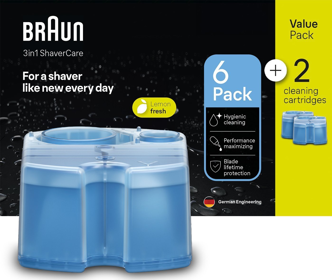 Shaver cleaning cartridge 8-pack CCR6+2 BRAUN