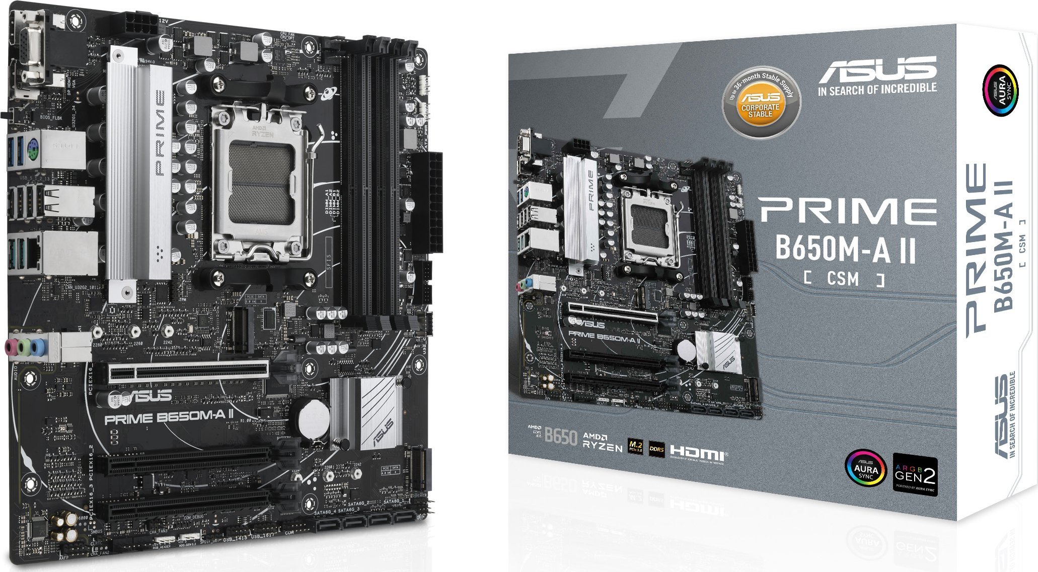 ASUS PRIME B650M-A II-CSM Motherboard, AM5