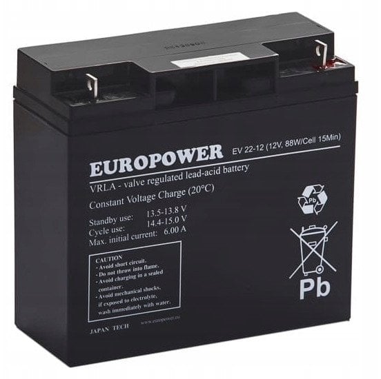 Akumulator AGM EUROPOWER serii EV 12V
