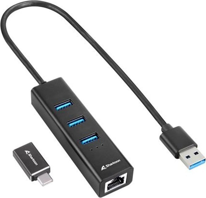 Sharkoon Aluminium 1x RJ-45 + 3x