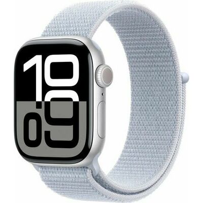 Apple Watch Series 10 GPS 42 mm Silver Aluminium Case with Blue Cloud Sport Loop