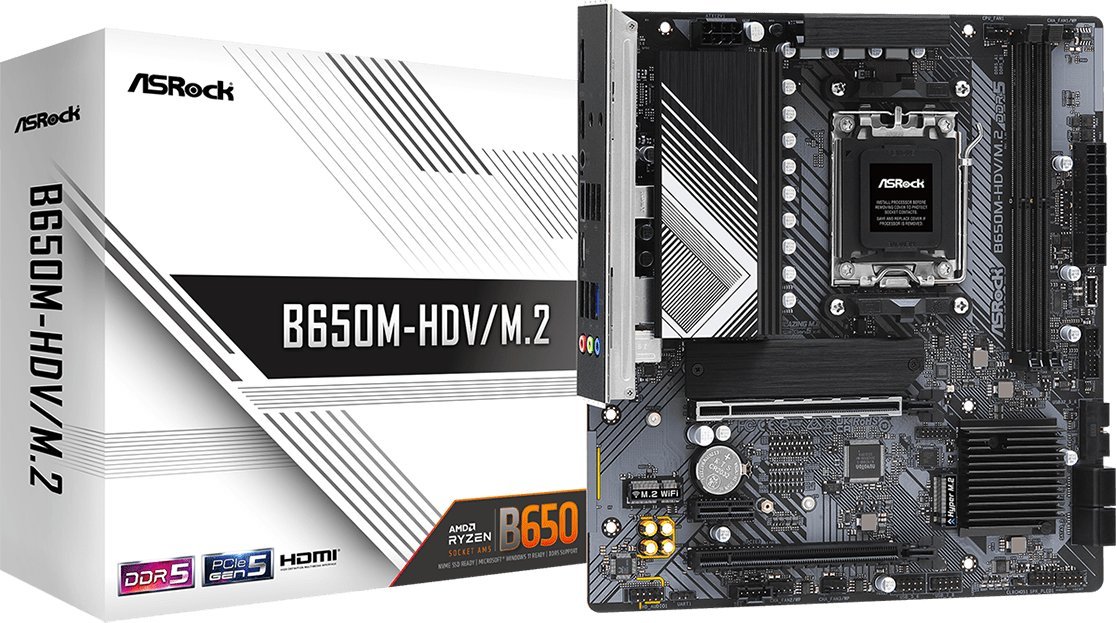 ASRock B650M-HDV/M.2 Motherboard, AM5, AMD