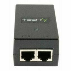 TECHLY PoE Injector Injektor 1 Port 48 V DC IEEE 802.3af kompatibel Class 3 PoE 15 Watt 10/100