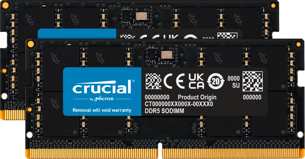 Crucial 64GB (2x32GB) DDR5-4800 CL46 SO-DIMM