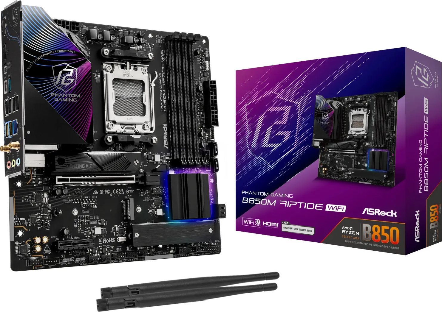 ASRock B850M Riptide WiFi Motherboard, AM5