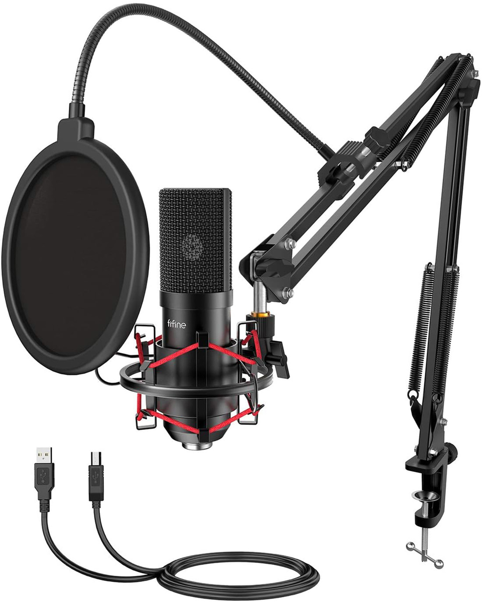 Fifine Microphone Condenser microphone with tripod