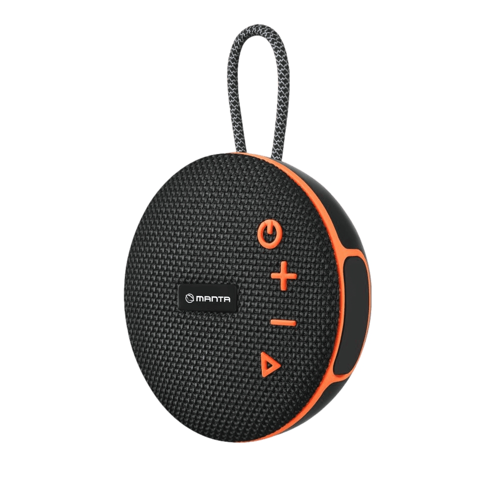 Manta SPK02GO Portable Bluetooth Speaker, Black/Orange