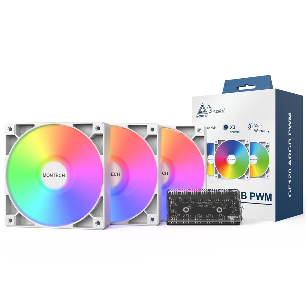Montech GF120 PWM ARGB Fan, 3-Pack