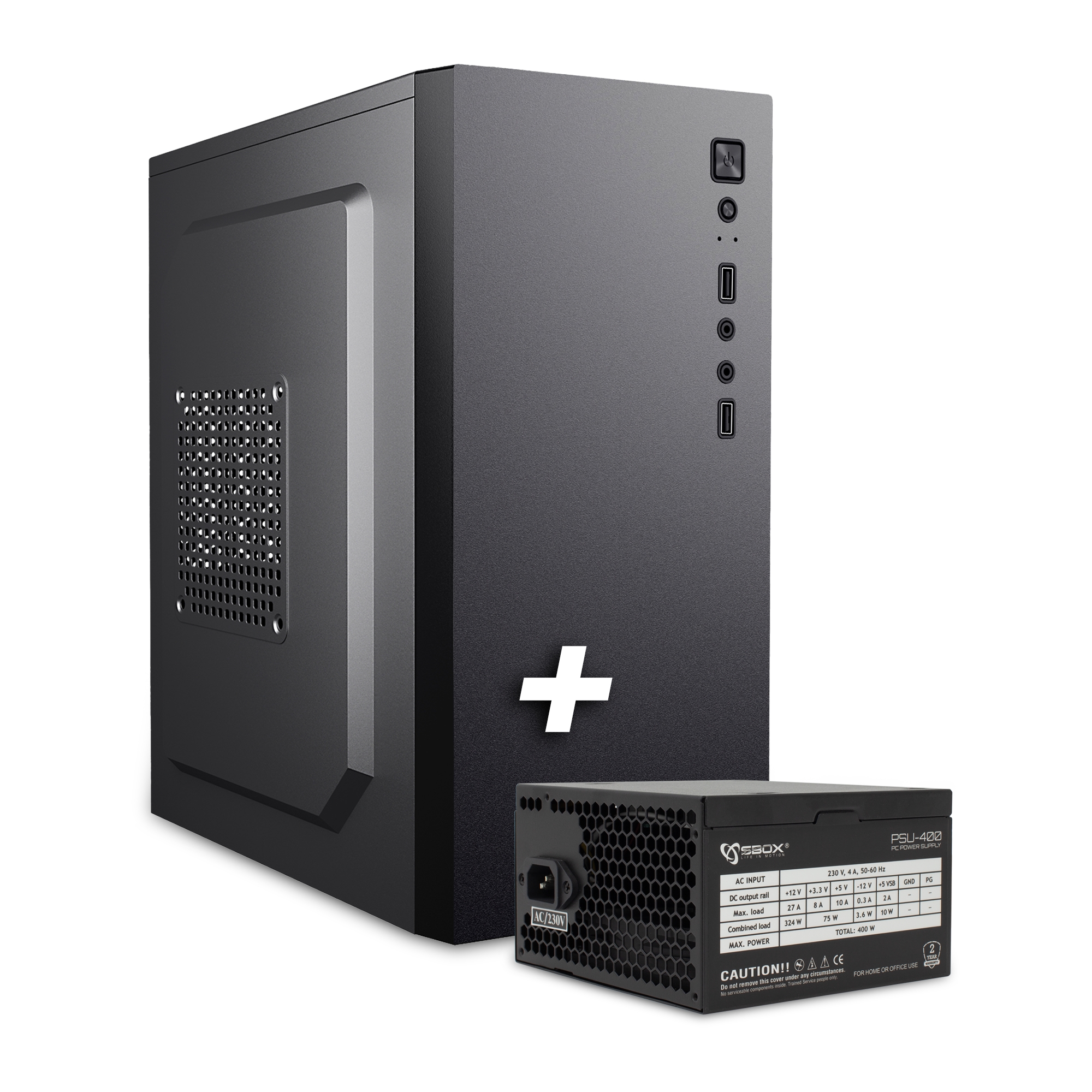Sbox PCC-12 MicroATX + PSU-400 |