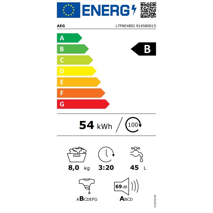 Veļas mašīna AEG L7FNE48SI | L7FNE48SI