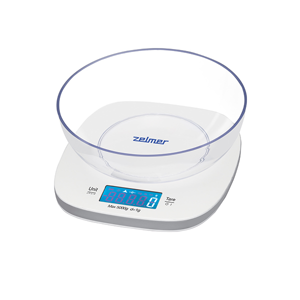Zelmer ZKS1450 Kitchen Scale, White/Transparent |